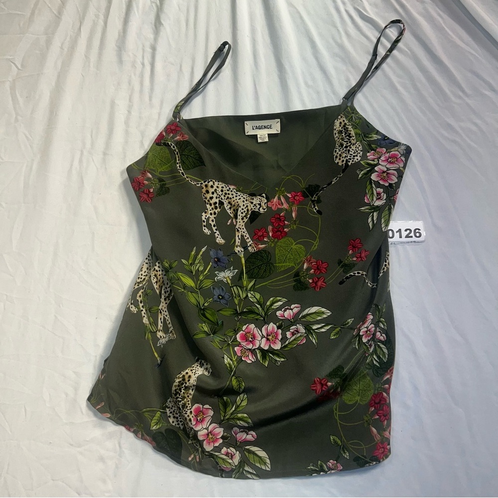 L'AGENCE French Moss Mutli Silk Camisole Sz XS
